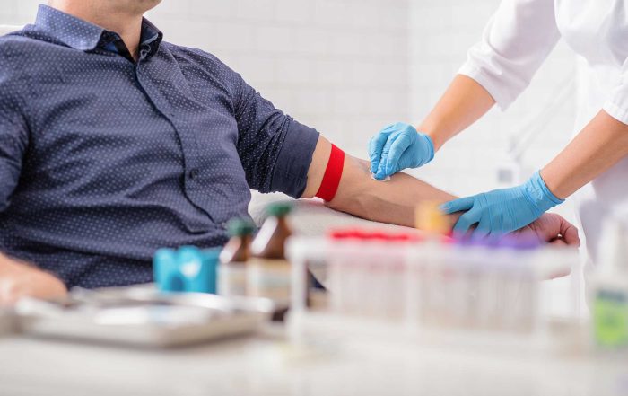 picture of patient receiving blood work